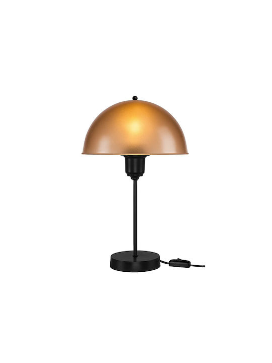 GloboStar GAZETA Plastic Vintage Table Lamp for Socket E27 with Gold Shade and Black Base