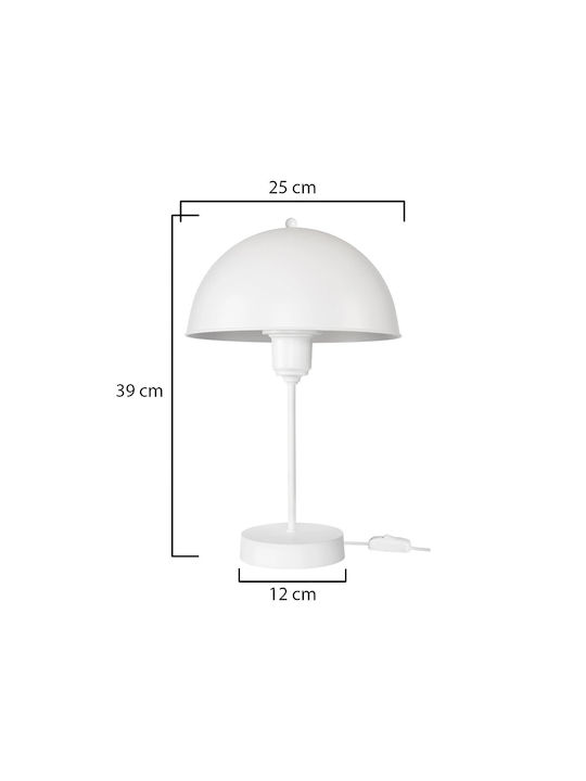 GloboStar GAZETA Plastic Vintage Table Lamp for Socket E27 with White Shade and Base