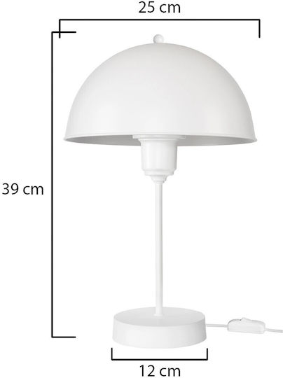 GloboStar GAZETA Plastic Vintage Table Lamp for Socket E27 with White Shade and Base