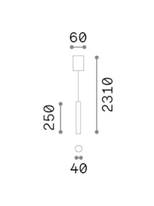 Ideal Lux Κρεμαστό Φωτιστικό 4x4εκ.