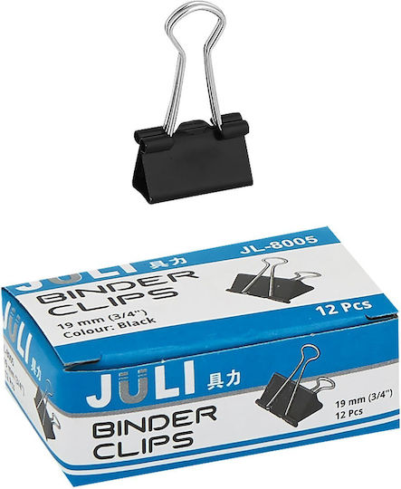 Justnote Cleme Metalice 19mm Negre 144buc