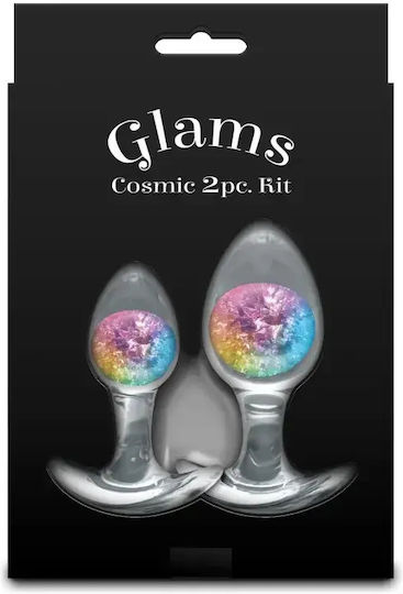 Cosmic Glams 2-piece Rainbow Kit Σετ Πρωκτικές Σφήνες Υγρής Σιλικόνης Γυάλινη Μπίλια