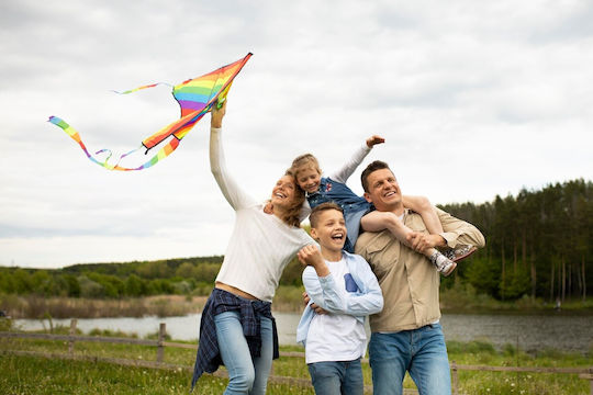 Hexagon Kite with Twine & Storage Bag 100x170cm 1 Piece