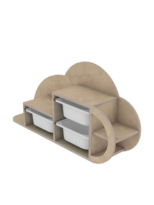 Kids Wall Mount Shelf Beige 98x22.5x48.5cm