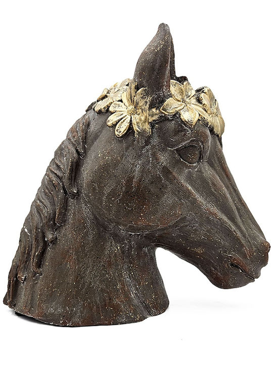 Artekko Animal Braune Pflanzentöpfe Pferdekopf Magnesium 36,5x21,5x34,5 cm