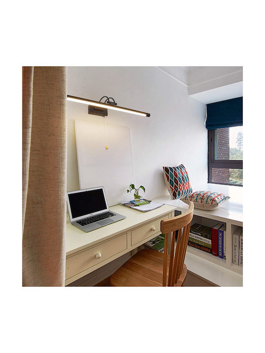 Modern Lamp Bathroom with Integrated LED and Warm White Light Black 60x19x10cm