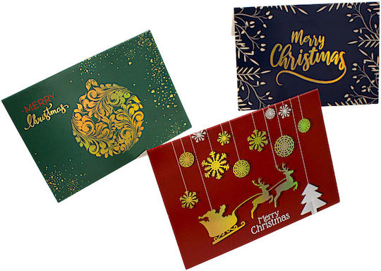 Set 9 Pieces Christmas Greeting Cards 12cm 1epx3012