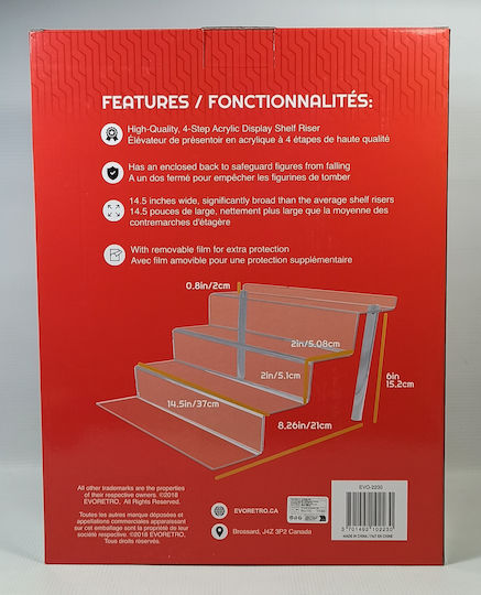 Evoretro Acryl Display Shelf Riser Display Stand Figuren 2er Pack 37 X 21 X 15 Cm