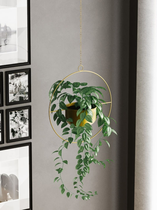 Aberto Design Suspendat Ghiveci Metalic Galben 40x40x40εκ.