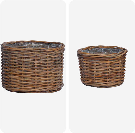 vidaXL Planter Rattan Brown