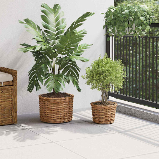 vidaXL Planter Rattan Brown