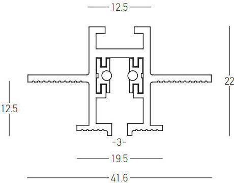 Μαγνητικη Ραγα Trimless Track 3mm 100x4.16x2.2cm Ν 25128