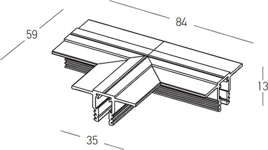Συνδεσμος Μαγνητικη Ραγα T Connector 8.4x5.9cm Ν 2520