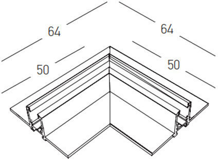 Магнитен Ъгъл Rail Corner 90o Хоризонтален 6.4x6.4см N 25225