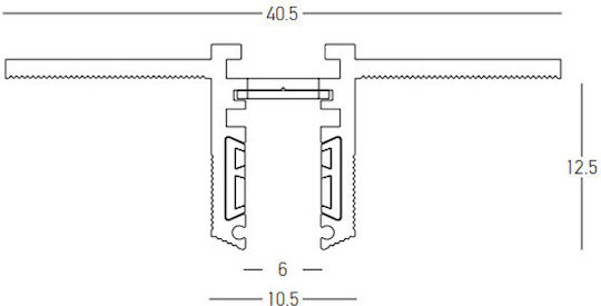 Magnetic Rail Trimless Track 6mm 100x4.05x1.25cm N 25221