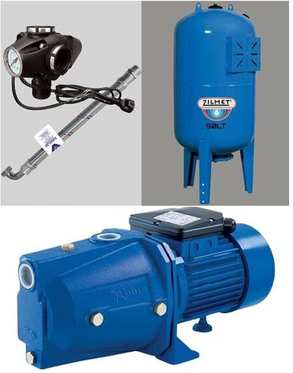 Plus 303526 Einphasig Wasserdruckpumpe mit Vertikal Behälter 50 Liter 1hp