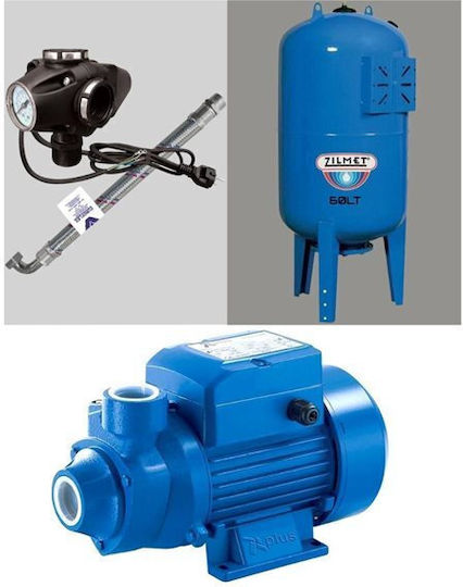 Plus 303517 Single Phase Water Pressure Pump with Vertical 60 Litre Container 736W