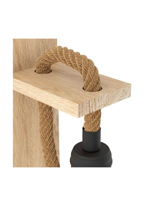 Eglo Rampside Industrielle Wandleuchte mit Steckdose E27 und Schalter Schwarz 13.5x13.5x8cm