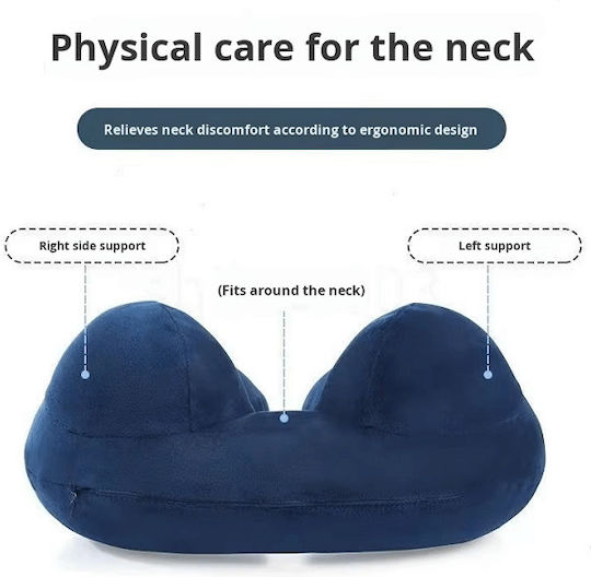 Inflatable Travel Pillow with Carrying Case Blue