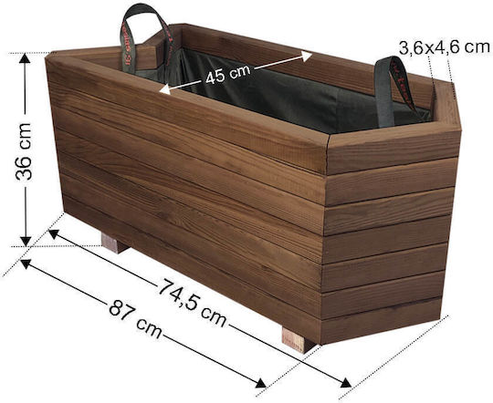 Tesias Planter Box Wooden Beige 36x87x36cm.