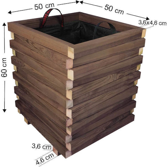 Tesias Pot Wooden 50x50x60cm.