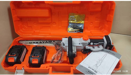 Nakayama EC1230 Battery Pruning Chainsaw 2x4Ah 21V 1.4kg with 30cm Blade