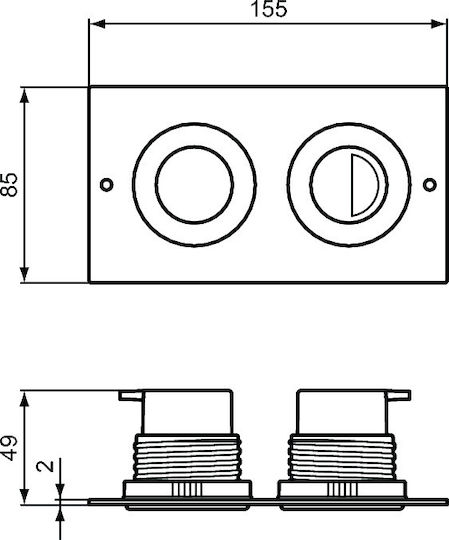 Ideal Standard Septa Pro P2 Flush Plate for Dual Flush Toilets Inox