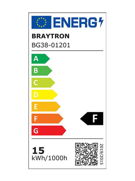 Braytron Επιτοίχια Εξωτερική Πλαφονιέρα LED IP65 15W