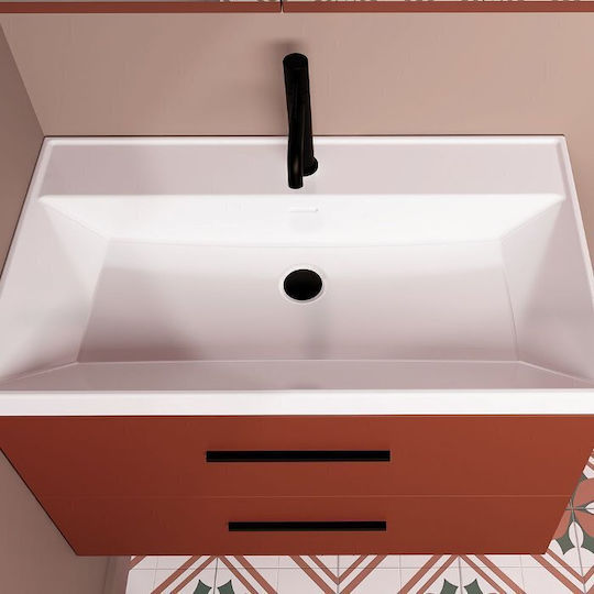 Orabella Waschtisch mit Waschbecken & Spiegel mit Licht Matte White