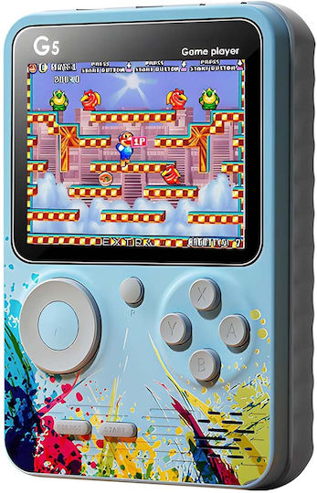Techkidz 500-Spiele Konsole Emulator Multiplayer Joystick Streetart Modell Blau