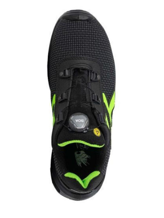Upower Black Safety Shoe S3S with Certification CI ESD FO SR