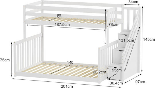 Koje Semi-Doppel για Στρώμα 140x190cm