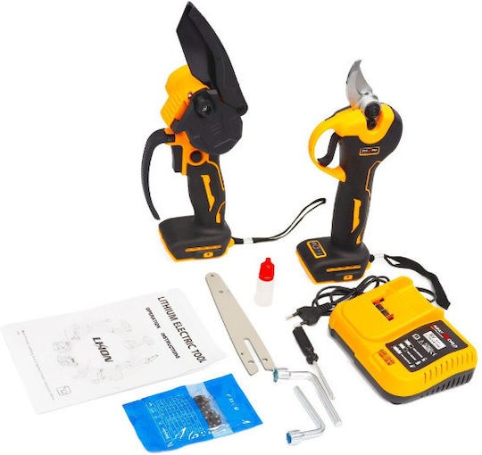Kraft World TOOLS-B-116 Сет Верижен трион & Ножица за подрязване 36V с 2 батерии 5Ах