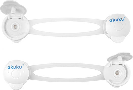 Akuku Cabinet & Drawer Lock with Sticker made of Plastic in White Color 26.5x11x1εκ. 2pcs