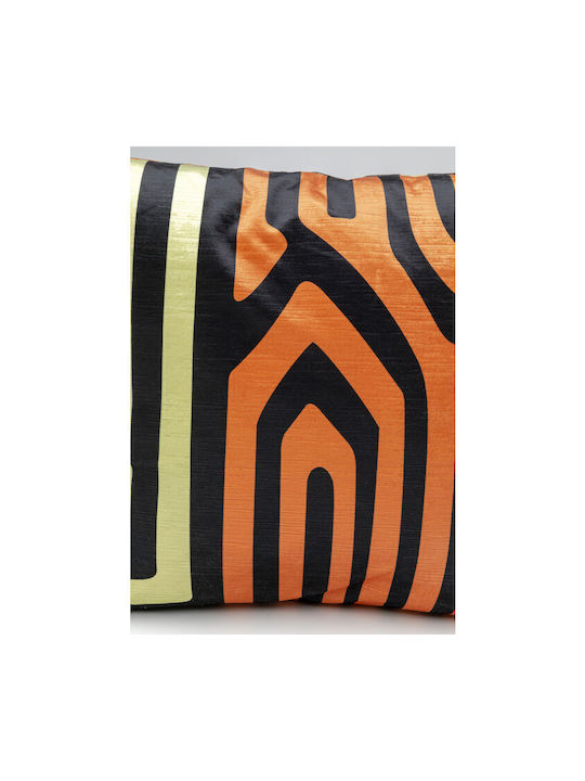 Kare Design Μαξιλάρι Καναπέ Stripes Πορτοκαλί/μαύρο/πράσινο 45x45εκ.