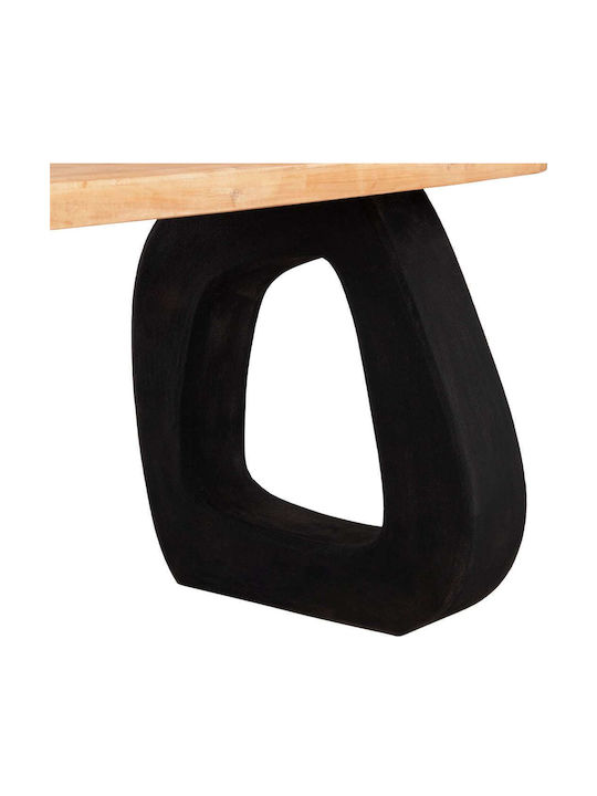 Table Dining Room Wooden with Metal Frame Black 180x91x76cm