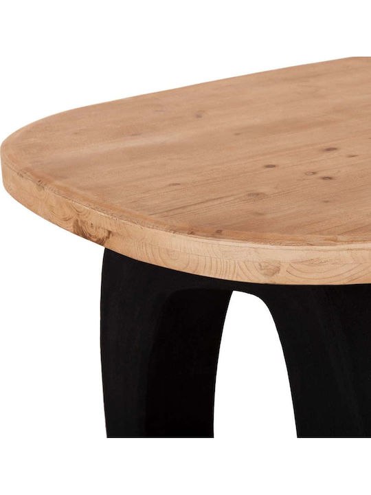Table Dining Room Wooden with Metal Frame Black 180x91x76cm