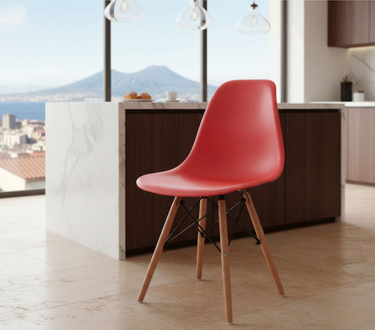 Fiore Kd Kitchen Polypropylene Chair Red 46x53.5x81.5cm
