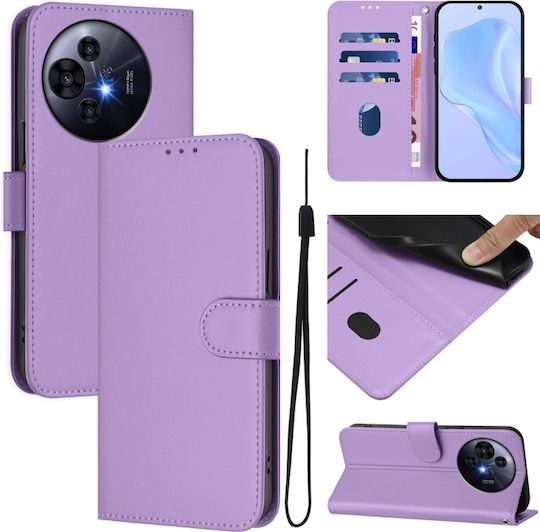 Skin Feel Solid Color Wallet Piele Lila (TCL 50 NXTPAPER 5G / TCL 50 Pro NXTPAPER 5G)