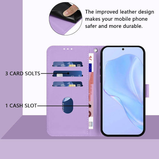 Skin Feel Solid Color Wallet Piele Lila (TCL 50 NXTPAPER 5G / TCL 50 Pro NXTPAPER 5G)