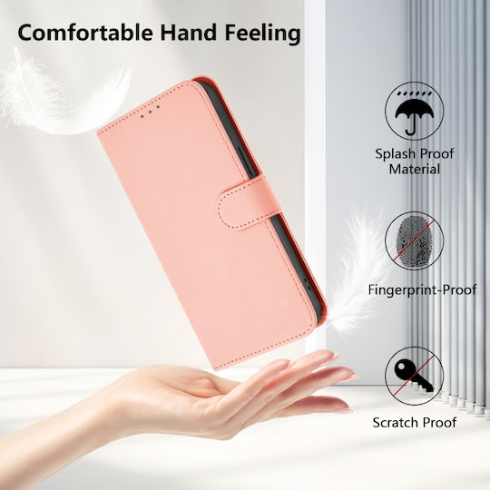 Skin Feel Solid Color Wallet Piele Roz (TCL 50 NXTPAPER 5G / TCL 50 Pro NXTPAPER 5G)