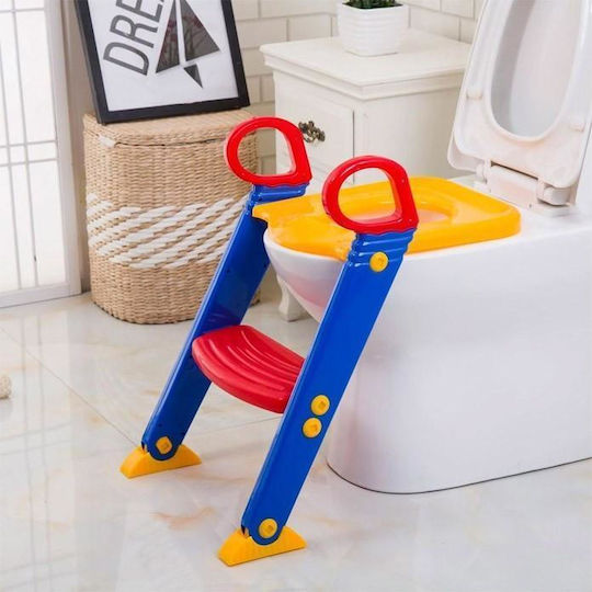 Toddler Toilet Seat With Footrest And Handles Yellow