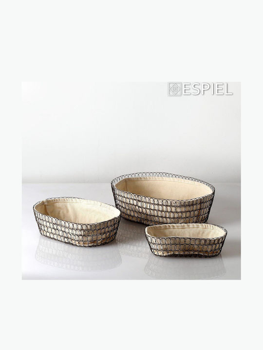 Espiel Ψωμιέρα Μεταλλική Μπεζ 22x13x6cm