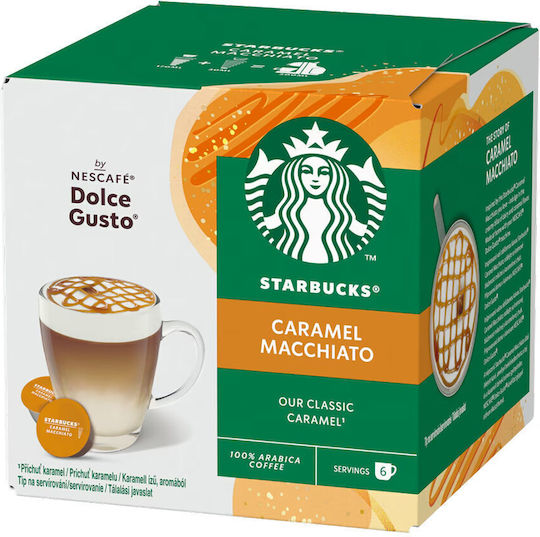 Starbucks Capsule Espresso Macchiato Caramel Compatibile cu Mașina Dolce Gusto 12capace