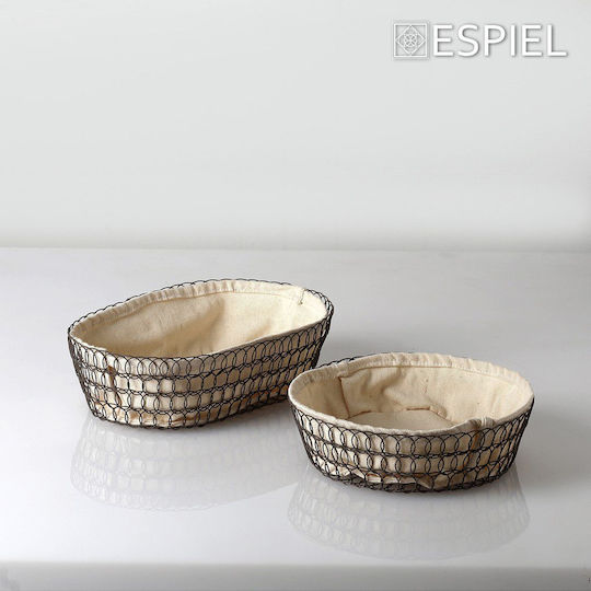 Espiel Καλάθι Αποθήκευσης Υφασμάτινο Μαύρο 23x23x6cm 12τμχ
