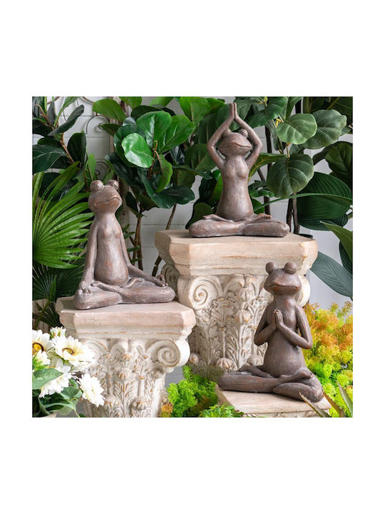 Artekko Animal Brown Decorative Frog Magnesium 30x18x34 Cm 30cm X 18cm X 34cm