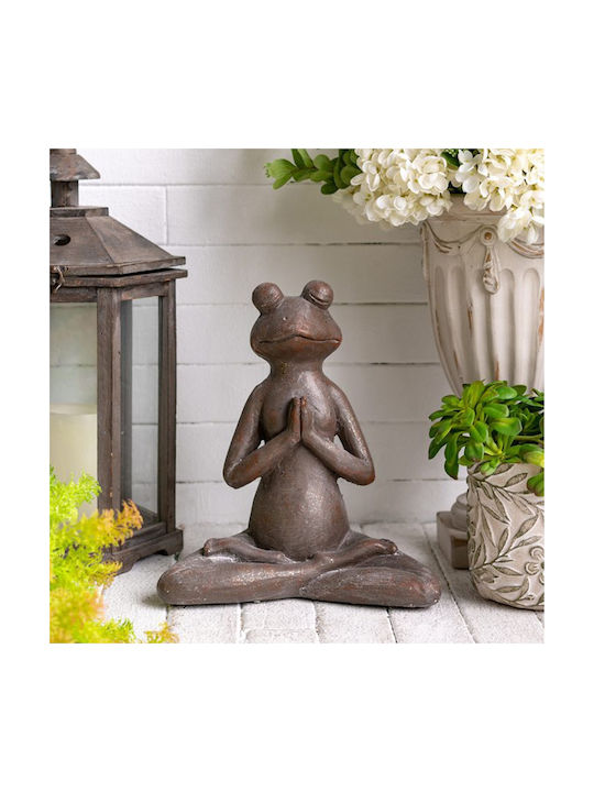 Artekko Animal Brown Decorative Frog Magnesium 30x18x34 Cm 30cm X 18cm X 34cm