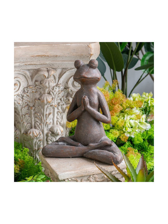 Artekko Animal Brown Decorative Frog Magnesium 30x18x34 Cm 30cm X 18cm X 34cm