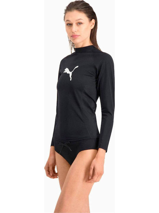 PUMA Femei Mânecă lungă Tricou de protecție solară Negru