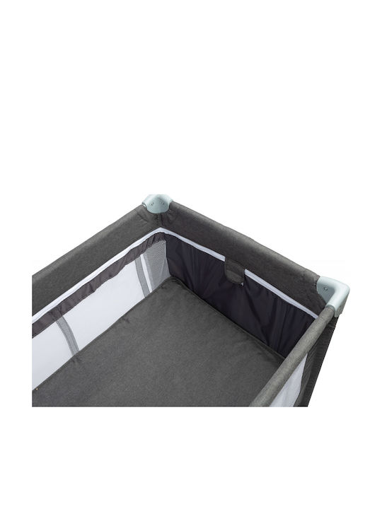 Caretero Basic Plus Παρκοκρέβατο με Στρώμα Graphite 125x66cm